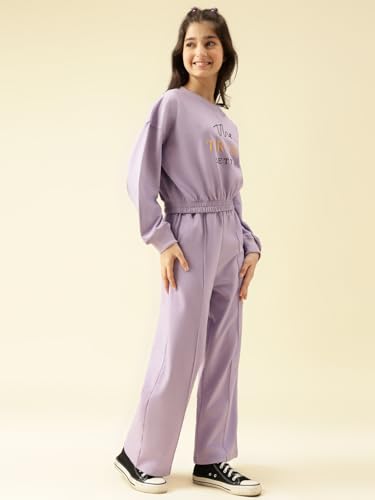 Image of Li'l Tomatoes Girls Tracksuit Set| Winter Looper Sweatshirt with Pajama| Kids Casual Co-Ord Set| 9-16 Years