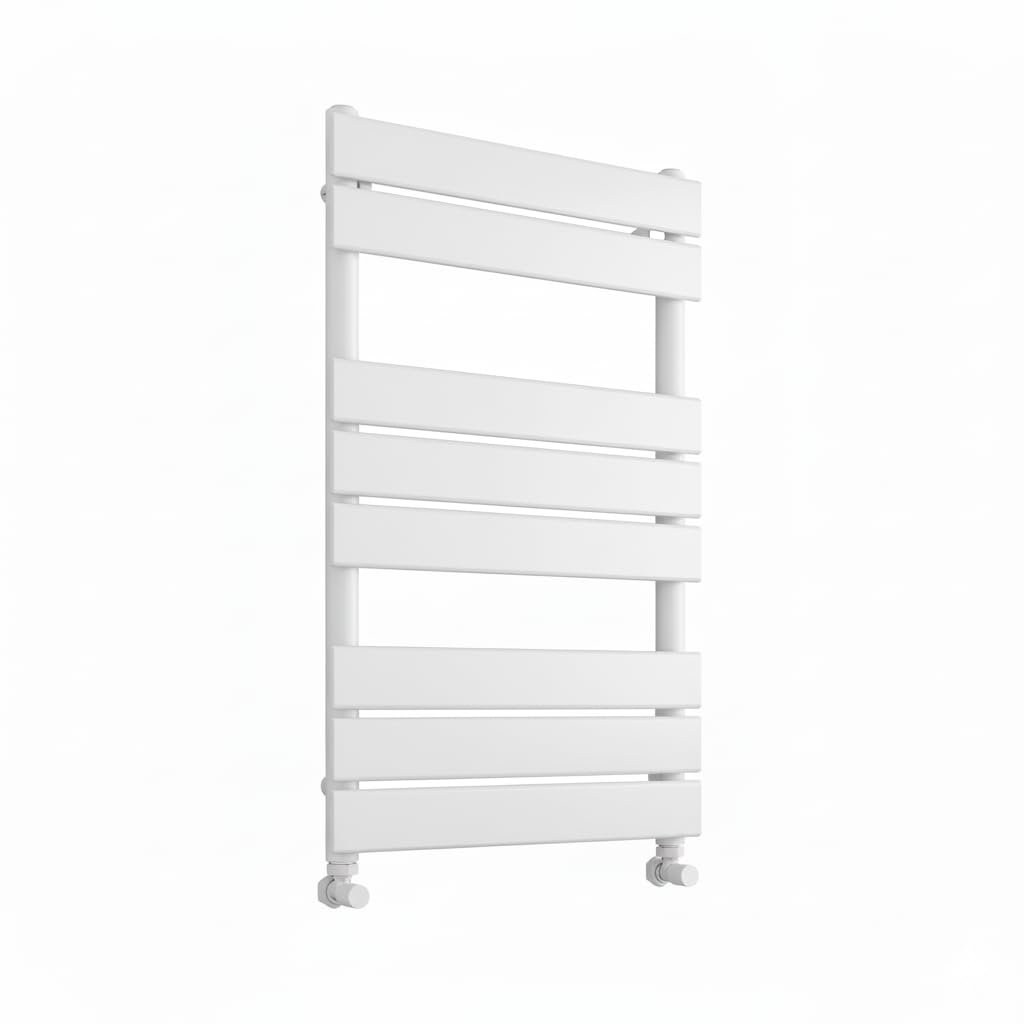 Greened House White Richmond Heated Towel Rail Flat Panel Bathroom Towel Radiator Central Heating (, 400Mm W X 800Mm H)