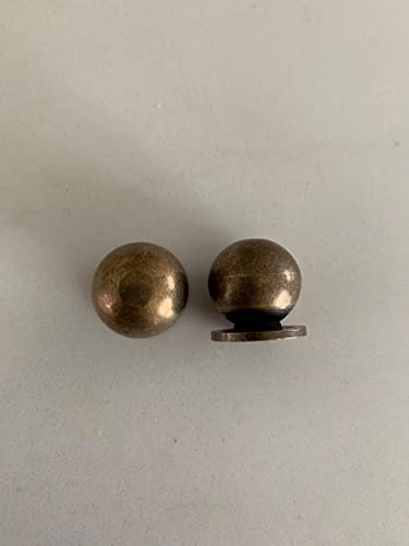 Rzdeal 4Pcs 19Mm Diameter Round Solid Brass Pulls Antique Cabinet Drawer Small Handles Modern Minimalist Handles Knobs (Antique Bronze) #TOP5