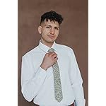 DAZI Men's Skinny Tie Floral Print Cotton Necktie, Great for Weddings, Groom, Groomsmen, Missions, Dances, Gifts. - Image 4