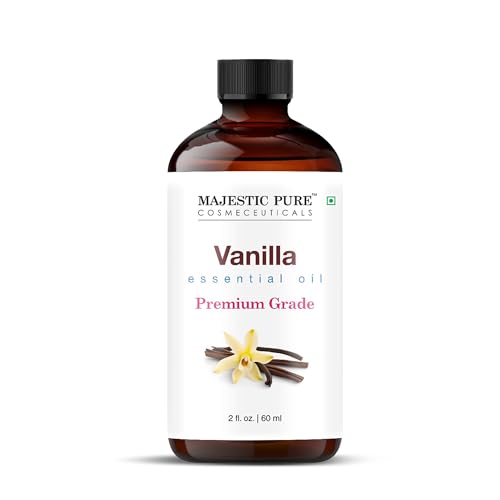 Image of Majestic Pure Vanilla Essential Oil for Diffuser - 2 Fl Oz | 100% Natural Essentials Oils Ideal for Humidifier, Air Freshening, Cleaning Home, Bath, Steam Inhalation and Massage