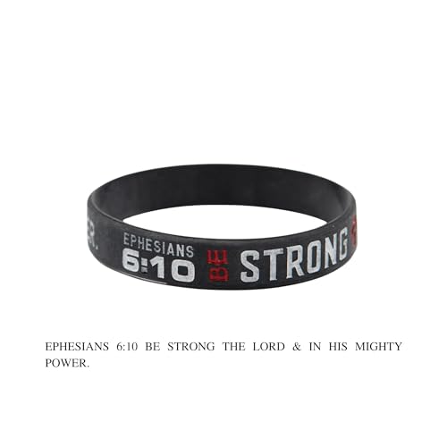 LG Gifts Ltd. Religious Black Rubber Bible Verse Faith Bracelet | Coloured Silicone Christian Wristband For Men and Women3