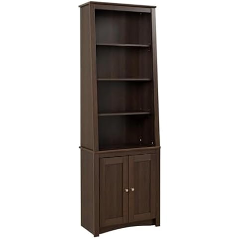 PREPAC Espresso Bookcase with Shaker Doors Cover