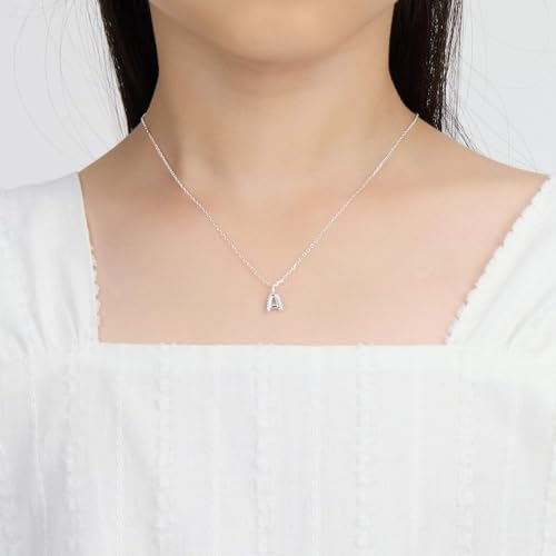 Collar de plata de ley con letra A para niños regalo de comunión 6