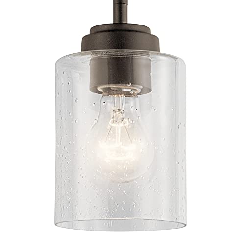 Kichler Winslow 7" 1 Light Mini Pendant With Clear Seeded Glass In Olde Bronze® #TOP6