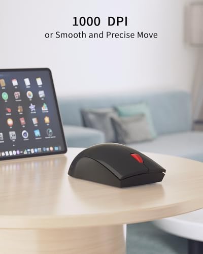 Mouse WL150 senza fili, mouse Bluetooth con ricevitore USB, 1000 DPI, mouse ergonomico per mancini e destrimani, compatibile con PC, Mac, laptop, nero. - Mouse gaming - Immagine 5