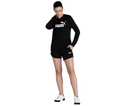 Image of Puma Women's ESS High Waist Shorts | Comfortable Cotton-Blend High Waist Knitted Shorts for Women | Ribbed Waistband | Ideal for Gym, Travel & Everyday Wear