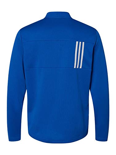 adidas - 3-Stripes Double Knit Quarter-Zip Pullover - A482-2XL - Team Royal/Grey Two2