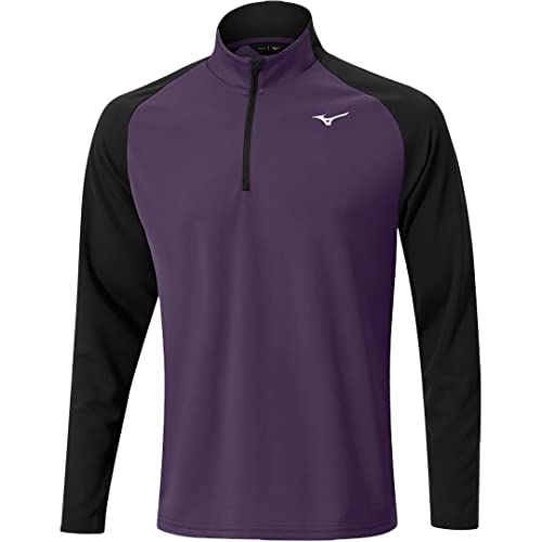Image of Mizuno Golf Mens Winter Breeze Bloc Lightweight 1/4 Zip Golf Sweater Pullover Purple Medium