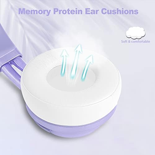 Wireless Headphones Over Ear, REETEC Bluetooth Headphones with Microphone, Foldable HiFi Stereo Deep Bass Wireless and Wired Headset for Computer Travel Work Cellphone Women Girls - Purple