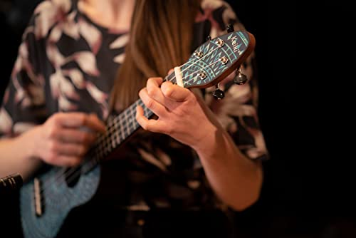 Ortega Guitars Ukulélé Soprano bleu – Keiki K2 – Kit de démarrage incluant Accordeur, Courroie, 5 Médiators Medium et… - Les Beatles, Paul McCartney, John Lennon, RIngo Starr, George Harrison Ortega Guitars Ukulélé Soprano bleu - Keiki K2 - Kit de démarrage incluant Accordeur, Courroie, 5 Médiators Medium et… – Image 5
