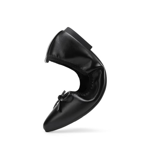 DREAM PAIRS Women's Foldable Flats Shoes Pointed Toe Ballet Flats Bowknot Comfort Slip on Dress Shoes2