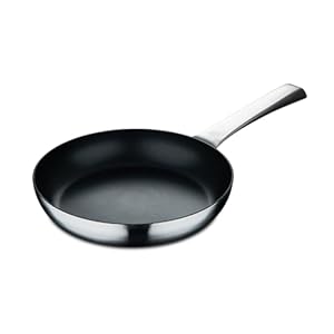 MasterPRO SIGMA – Padella 24×4,5 cm in acciaio inox – Rivestimento antiaderente in cristalli svizzeri – Manico rivettato – Eccellente conducibilità termica – Adatta a tutti i fornelli