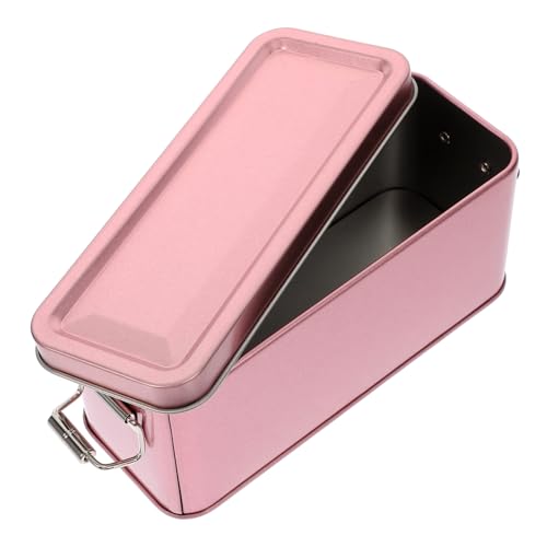 Boîte en métal de qualité supérieure rectangulaire avec couvercle or rose