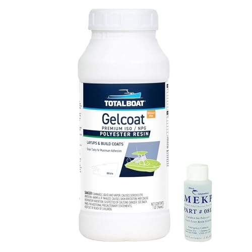 TotalBoat-488419 Marine Gelcoat for Boat Building, Repair and Composite Coatings (White, Quart No Wax)