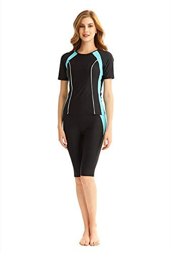 Traje de baño modesto para las señoras traje de surf de manga corta traje de baño Bikini Beachwear Rash Guard traje de baño Modestia Natación Tankinis Hijab