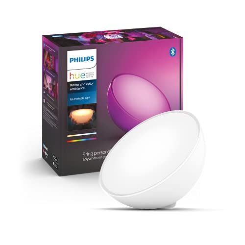 Philips Hue – スマート ランプ、Hue Go、スマート LED テーブル ランプ、白と色付きのライト、Alexa および Google Home と互換性あり、ホワイト