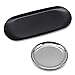 INHEMING 2 Piezas Bandeja de Almacenamiento de Acero Inoxidable, Bandeja de Toalla Cosméticos Joyería Organizador Mantequilla Snack Tea Key Tray Velas Platos - Negro Mate