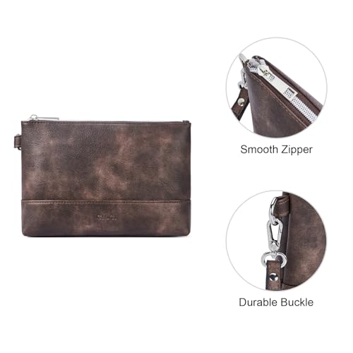 Image of CLUCI Wristlet Wallet for Women Large Capacity Leather Clutch Purse Slim Ladies Travel Credit Card Holder Phone Organizer