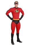 Fun Costumes Disney Pixar The Incredibles Adult Mr. Incredible | Halloween Cosplay Red Superhero Suit, Mask & Gloves Large