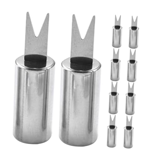 HOLIDYOYO 10pezzi Forchette Acciaio Inossidabile Per Bbq Supporti Per Spiedini Per Grigliate Di Mais Salsicce e Frutta Utensili Da Cucina Versatili e Facili Pulire