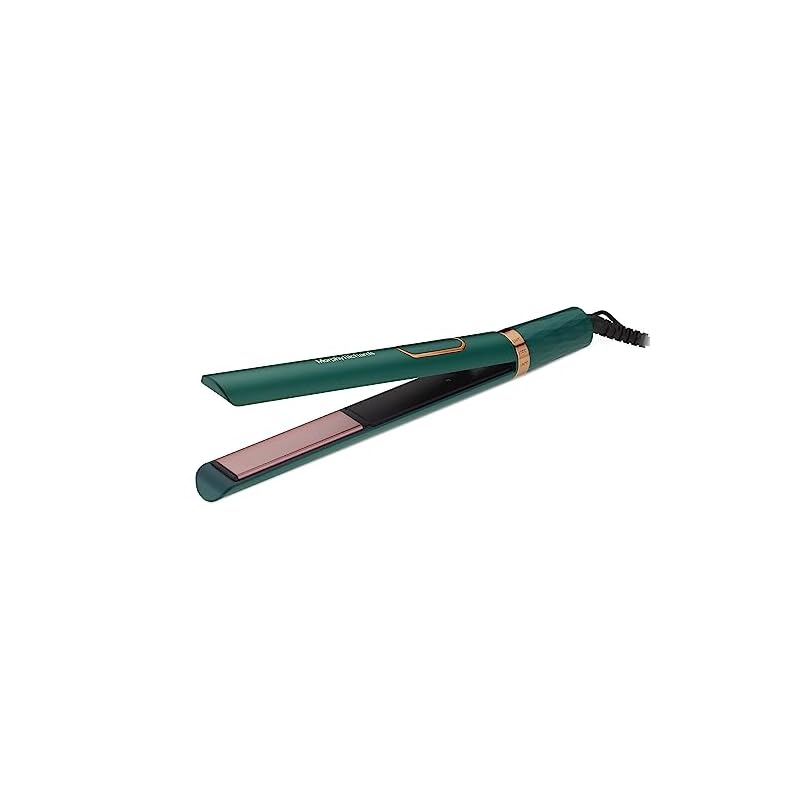 Morphy Richards KeraFlow HS3500 Keratin Premium Hair Straightener| Floating Keratin Ceramic Plates|5 Temp Settings|Free Travel Friendly Storage Pouch| 2-Yr Warranty by Brand|Metallic Green & Gold