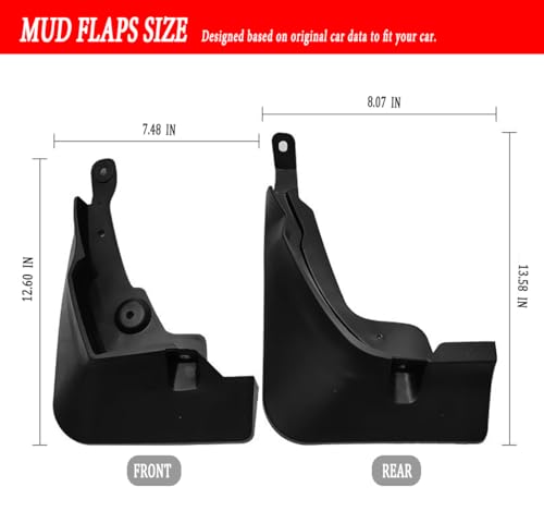 Image of Mud Flaps Mud Guards Fit for Toyota Wildlander 2020-2021, Front & Rear Mud Splash Guards Accessories - 4 Pc, Black