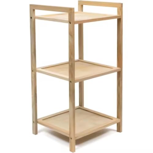 Nakloe - Estanteria Madera - Estanteria baño - Estanteria Multiusos - Estante Madera - Ideal para Libros, Plantas o Accesorios Decorativos - Facil Montaje (estanteria 3 baldas 70 cm)