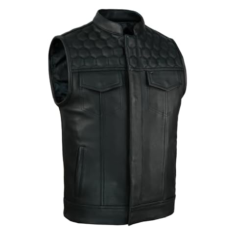 Gilet en cuir véritable Leatherick SOA Cover