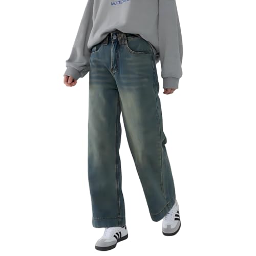 Lassie Alpha F102 Women's High Waisted Wide Leg Jeans - Vintage Washed Stretch Denim