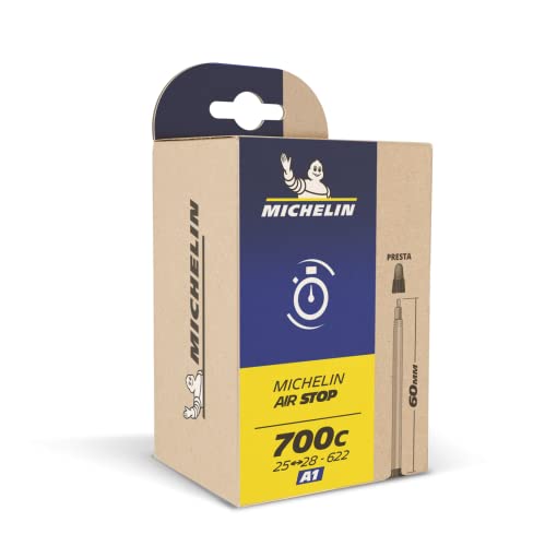 Michelin A1 Airstop Road Inner Tube Black 60mm Valve - Lightweight Butyl Bike Tube Puncture Resistant for UK Road Bikes