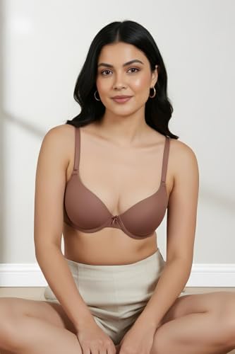 Image of Zivame Women's Synthetic Padded Wired Seamless, Push-Up Bra