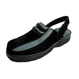  Htc Chaussures clack Nubuck avec Maintien Arriere - Noir et Gris 47