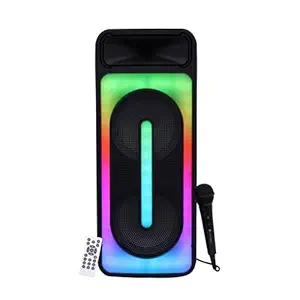 ZEBRONICS Thump 450 Portable Bluetooth 5.0 Speaker with 40W Output, USB, mSD, AUX, FM, TWS, RGB LED with Control Button, LED Display, Included Wired Mic, 10h* Backup