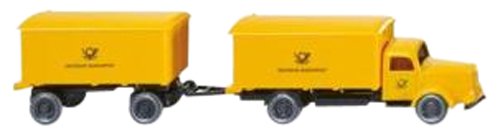 Preisvergleich Produktbild Wiking 055001 Kofferhängerzug (MB L 5000) "Deutsche Bundespost" - 1:87