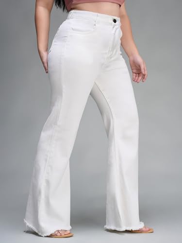 Image of Miss Chase A+ Women's Wide-Leg High Rise Regular-Length Stretchable Denim Jeans