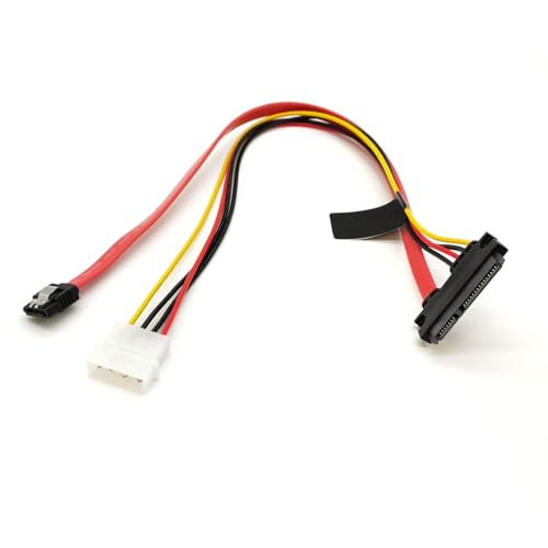 Cable SATA 7+15 Pin a 7 Pin + 4 Pin 40 cm miniatura 2