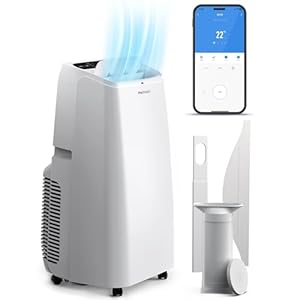 Pro Breeze 4-in-1 Powerful Portable Air Conditioner 12,000 BTU – Smart Home WiFi Compatible – App & Voice Control – Heater & Dehumidifier mode, 24hr Timer & Window Venting Kit – Class A Energy Rating