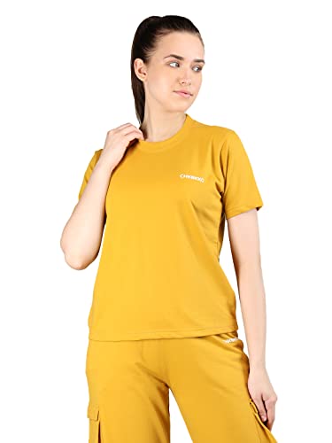 Image of CHKOKKO Women's Terry Cotton Loose Fit Half Sleeve Casual Style T-Shirt