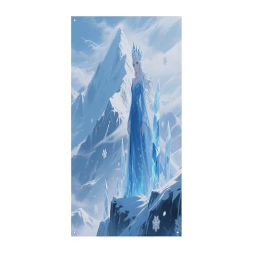 KOAYUBFC Rideau de porte de la Reine des neiges pour bureau, chambre à coucher, décoration extérieure, rideaux de porte