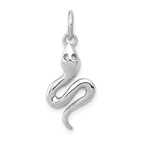 14k White Gold Solid Polished Snake Charm Pendant Necklace Measures 21.7x9.4mm Jewelry Gifts for Women
