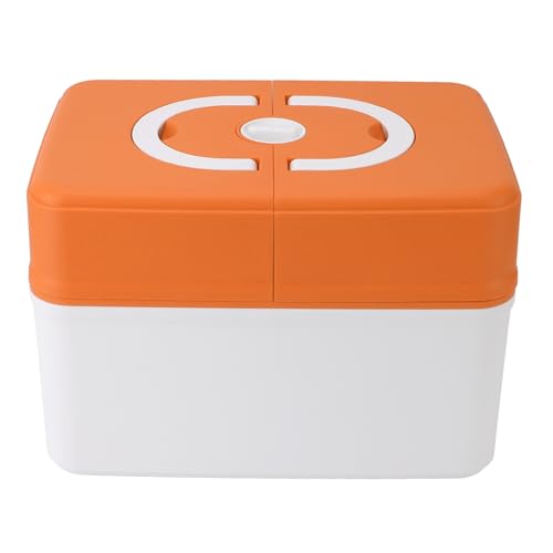 薬収納ボックス 大容量緊急用品オーガナイザー 救急箱コンテナ 3層薬キット ポータブルハンドル付き ロック蓋付き 家庭用 旅行用 学校用 (オレンジ色)