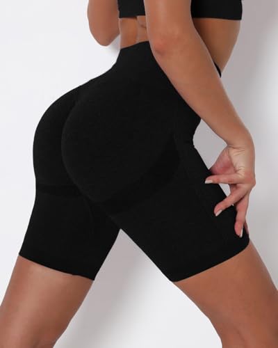 Image of Women's Gym Shorts Booty Scrunch High Wasit Seamless Sports Shorts Workout Push Up Shorts Cycling Fitness Running Shorts