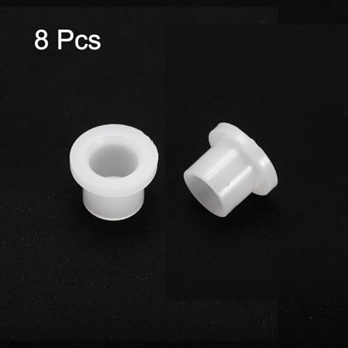 QUARKZMAN 8 Stück Flanschbuchsen Kunststoffbuchsen ID 8,1 mm x OD 10 mm x Länge 10 mm Nylonbuchsen, Weiß