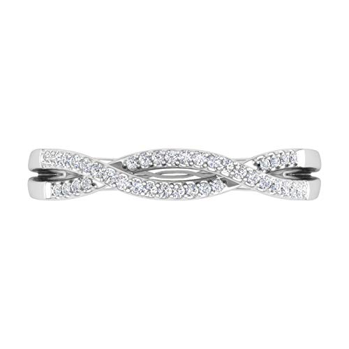 10K Gold Diamond Twisted Wedding Band Ring (0.13 Carat) (I1-I2 Clarity)3