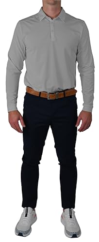 Columbia Omni-Wick Pin High Long Sleeve Polo (Medium, Varsity Grey)4