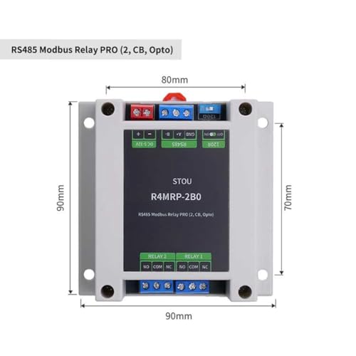Módulo de relé de 2 canales RS485 Modbus RTU para automatización de líneas de producción 4