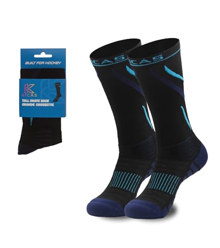 KICAS Youth Pro Style Ice Hockey Skate Socks with Coolmax Blue Medium