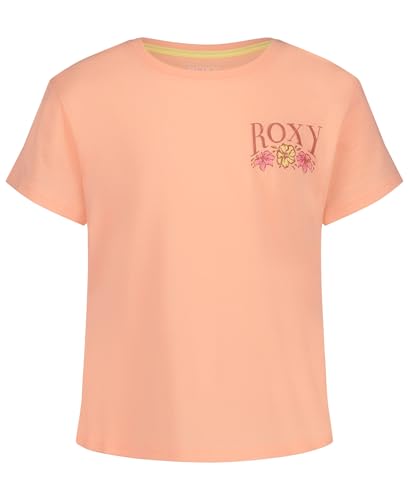Image of Roxy Girls' Short Sleeve Boyfriend Fit Logo Tee, Crew Neck Graphic T-Shirt, Soft & Comfortable