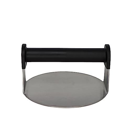Burger Iron The Professional Grade Burger Smasher | Extra Wide 6" Round Flat Bottom Stainless Steel Smashed Burger Press for Griddle, Grill and Flat Top | The Original Grill Press